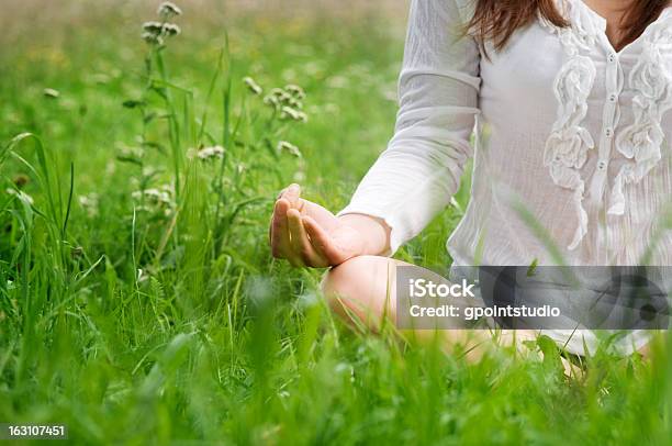 Lotus Pose Foto de stock y más banco de imágenes de Actividades y técnicas de relajación - Actividades y técnicas de relajación, Adulto, Adulto joven