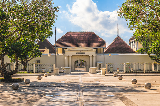 Fort Vredeburg Museum, a former colonial fortress in Yogyakarta, Indonesia. Translation: peace fort