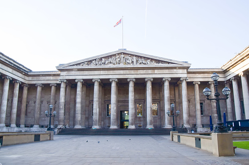 London, UK - August 17 2023: British Museum exterior daytime view
