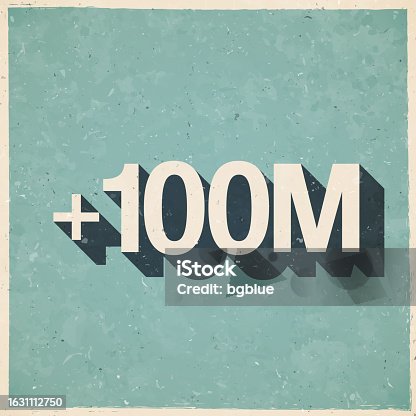 istock +100M, Plus one hundred million. Icon in retro vintage style - Old textured paper 1631112750