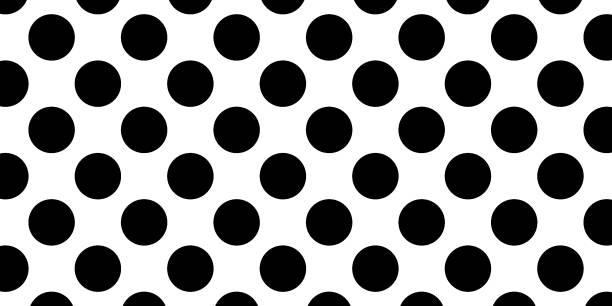 czarno-biały wzór kropek polka - polka dot stock illustrations