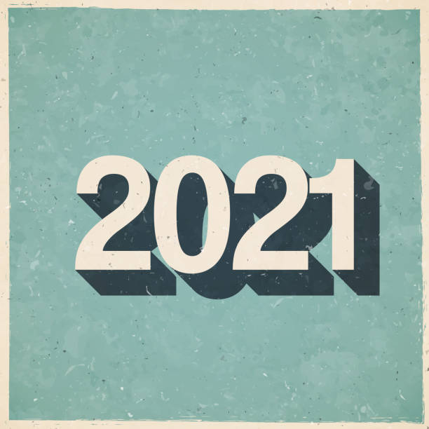 istock 2021 - Two thousand twenty-one. Icon in retro vintage style - Old textured paper 1631130435