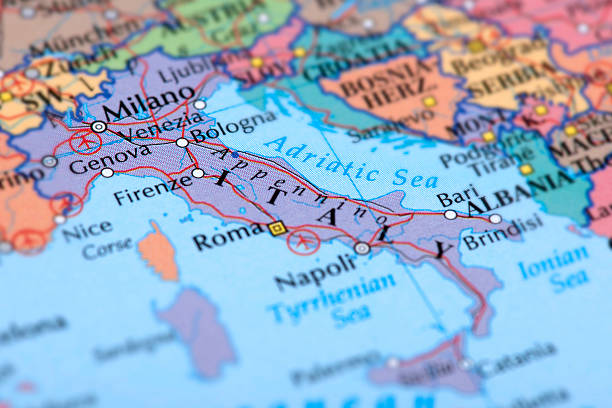 ITALY Map of Italy.  continent geographic area photos stock pictures, royalty-free photos & images