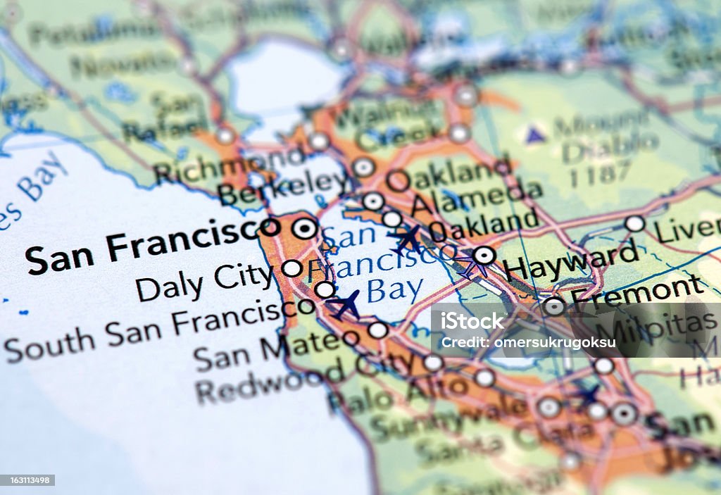 샌프란시스코, 미국 - 로열티 프리 지도 스톡 사진