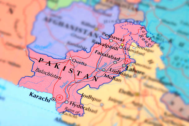 PAKISTAN Map of Pakistan. Selective Focus.  pakistan photos stock pictures, royalty-free photos & images