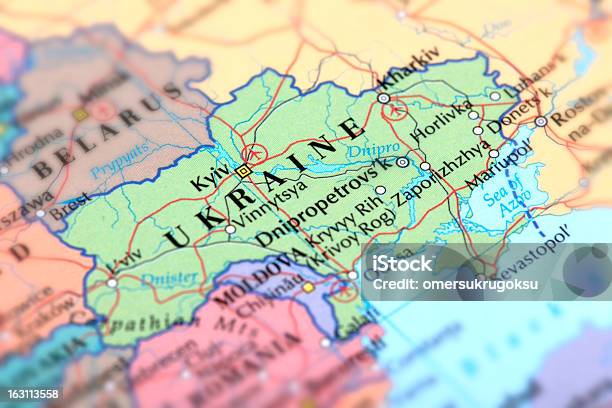 Map Of Green Ukraine On A Globe Stock Photo - Download Image Now - Ukraine, Map, Kyiv