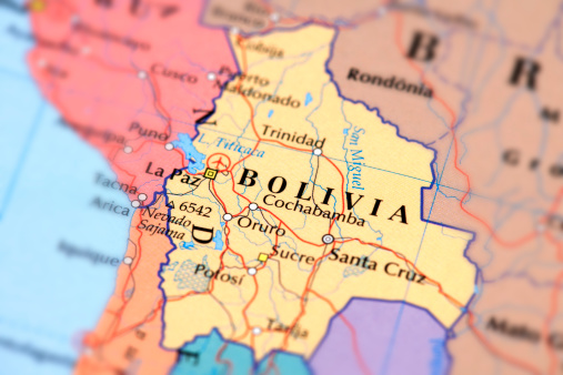 Map of Bolivia. 