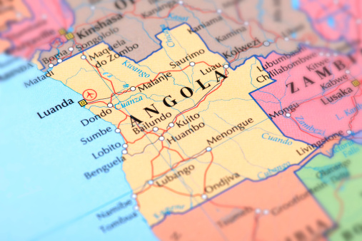 Map of Angola. 