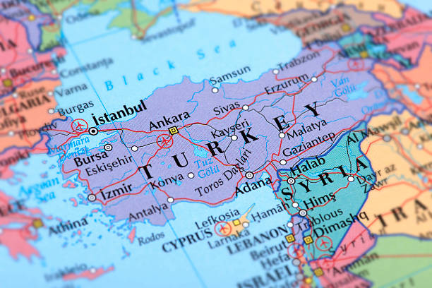 TURKEY Map of Turkey.  syria stock pictures, royalty-free photos & images