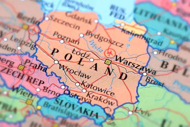 Map of Poland. 