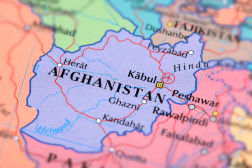 Map of Afghanistan. 