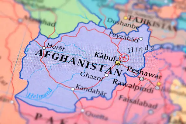 Map of Afghanistan. 