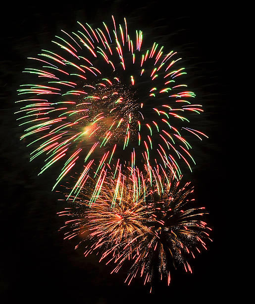 istock Red, green, and gold fireworks 163113641