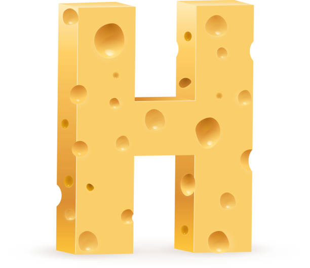 illustrazioni stock, clip art, cartoni animati e icone di tendenza di lettera fatto di formaggio - alphabet cheese parmesan cheese inspiration