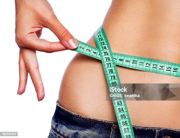 Young Girl Measuring Waist Stock Photo - Download Image Now - Abdomen, Abdominal Muscle, Adult