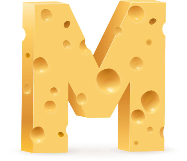 illustrazioni stock, clip art, cartoni animati e icone di tendenza di lettera fatto di formaggio - alphabet cheese parmesan cheese inspiration