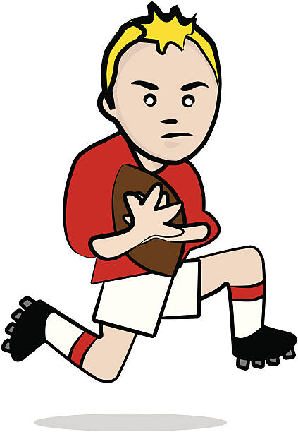 ilustrações, clipart, desenhos animados e ícones de [ esporte ] jogador de rugby - odltimer handcarves beauty and health sports and fitness