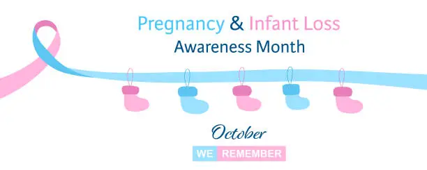 Vector illustration of Pregnancy and infant loss awareness month (SIDS) is observed every year in October, to honor and remember those who have lost a child during pregnancy or in infancy. Vector illustration