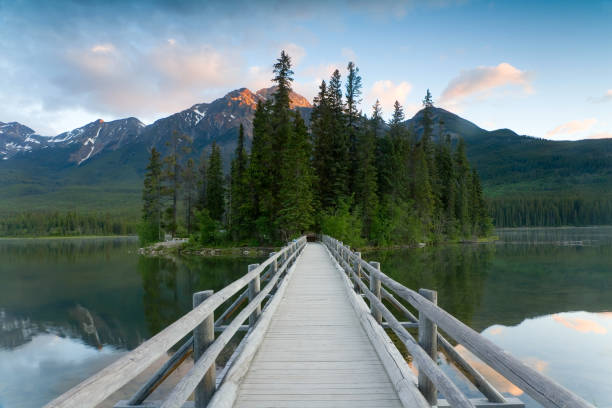 istock Bridge on Pyramid Lake,  Jasper National park, Alberta, Canada 1631182690