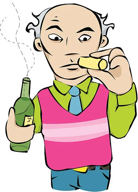 Vector illustration of cork sniffer [ wine connoisseur ]