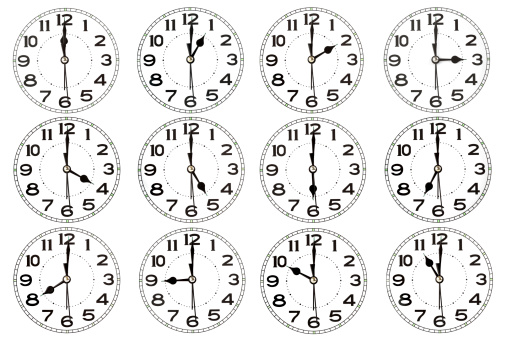 Clocks, black & white set