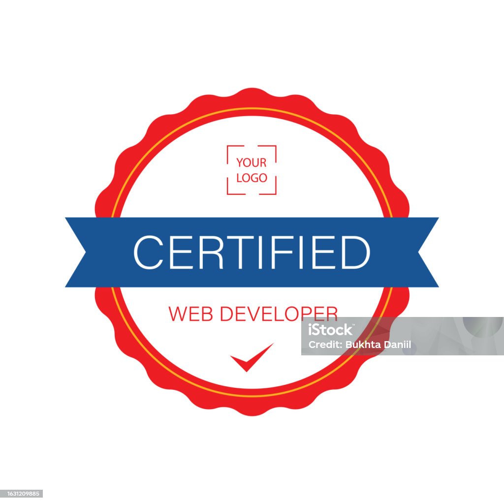 Professional Round Certificate Of Web Developer Stock Illustration ...