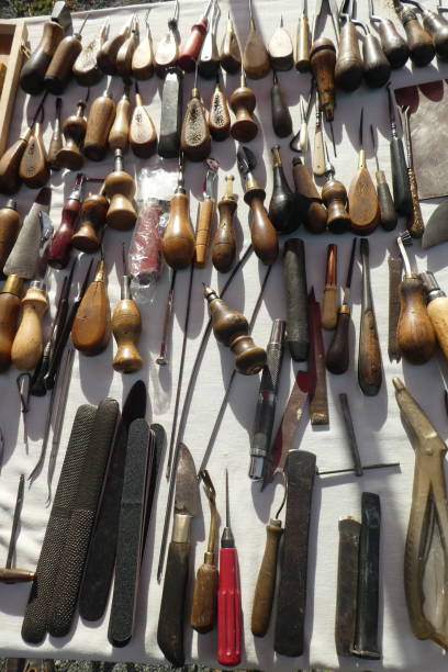 photo taken in summer in the department of Creuse. the tools were laid out on a table