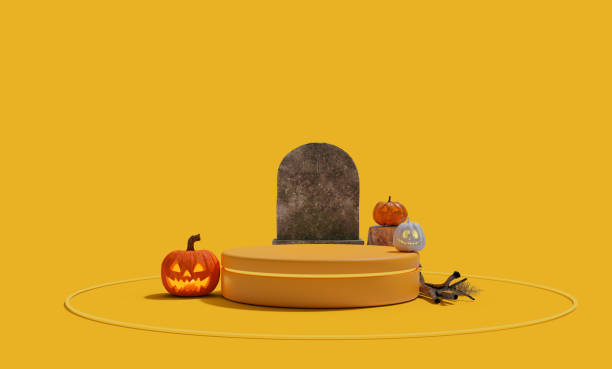 istock Halloween podium and stage design 1631247282