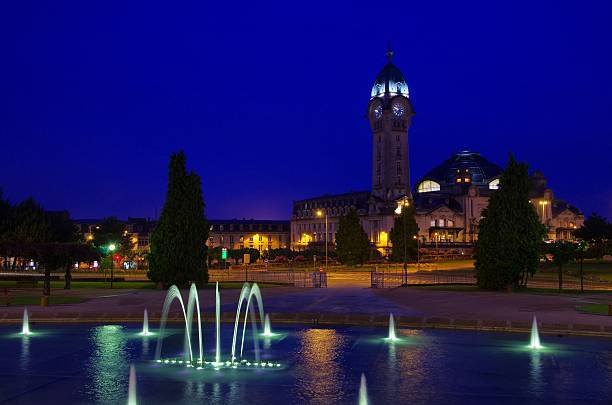 Limoges in France, the station by night