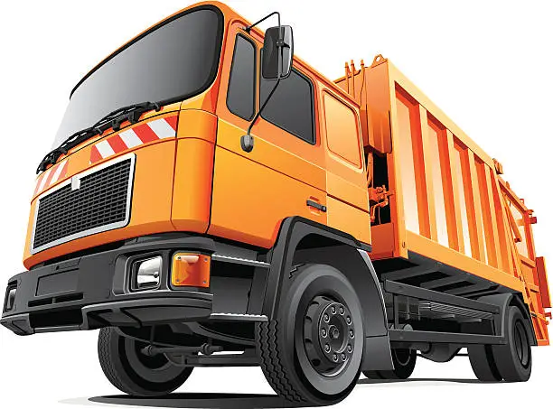 Vector illustration of Compact Garbage Truck