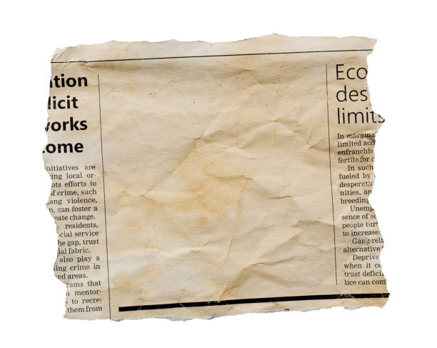 istock Distressed newspaper clipping with blank space for your copy, torn, stained and wrinkled 1631280671