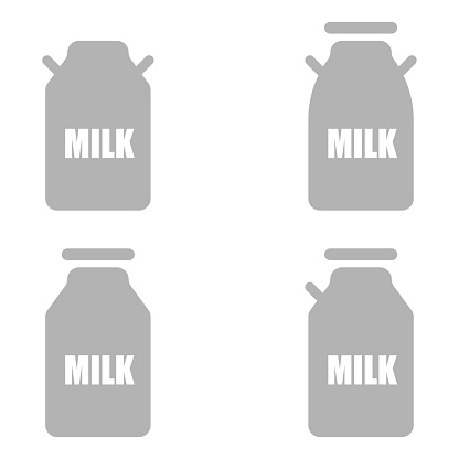 milk can icon on a white background, vector illustration