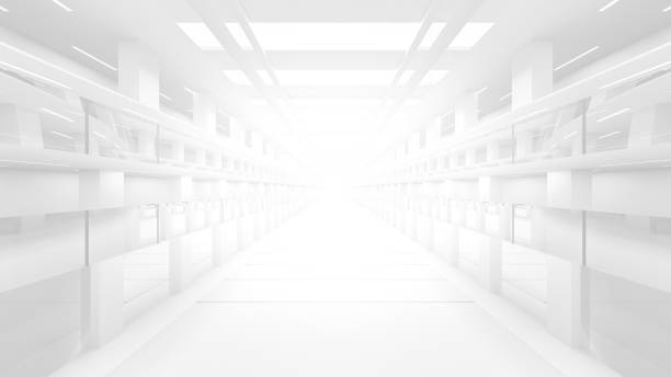 istock Corridor in space station or in laboratory and bright light from the destination.  Science elements and innovation background. 1631299049