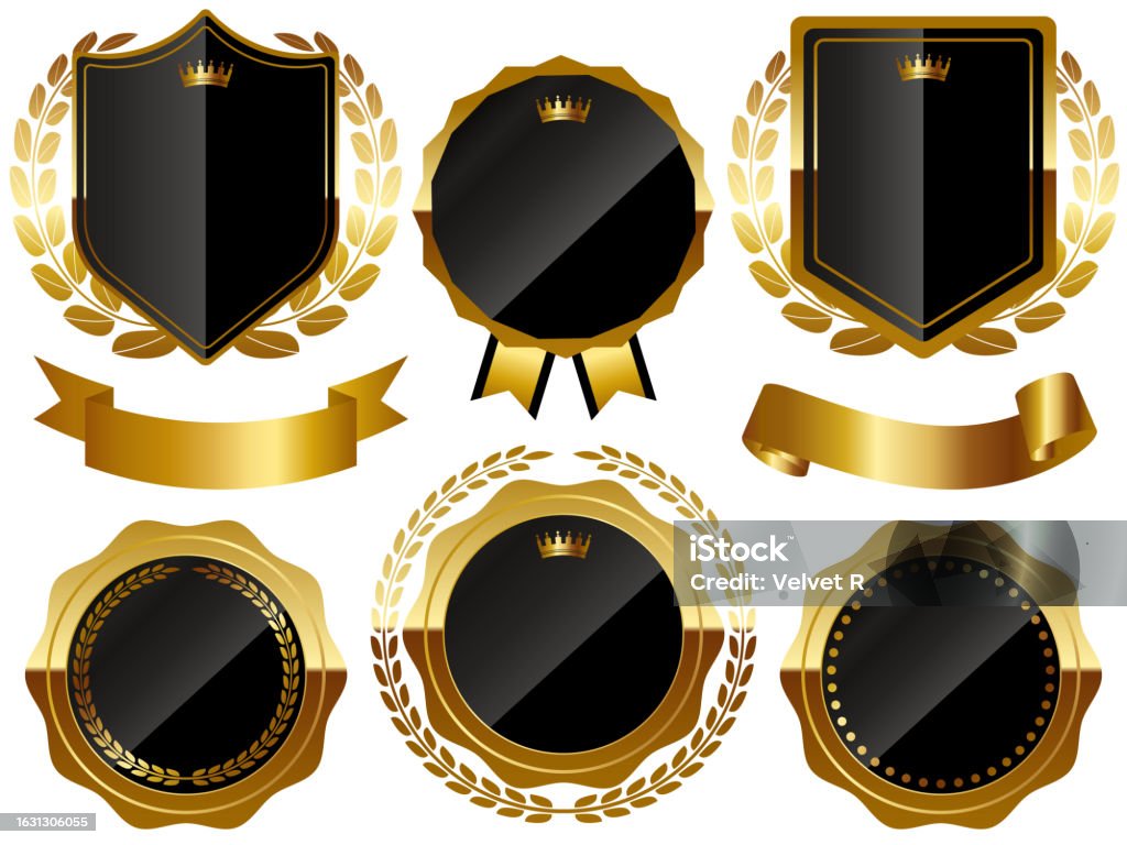 High Class Emblem Set Of 6 Luxury Emblems Stock Illustration - Download Image Now ...