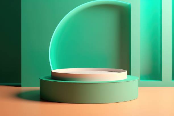 istock 3D Abstract minimal podium with bright colors 1631320404
