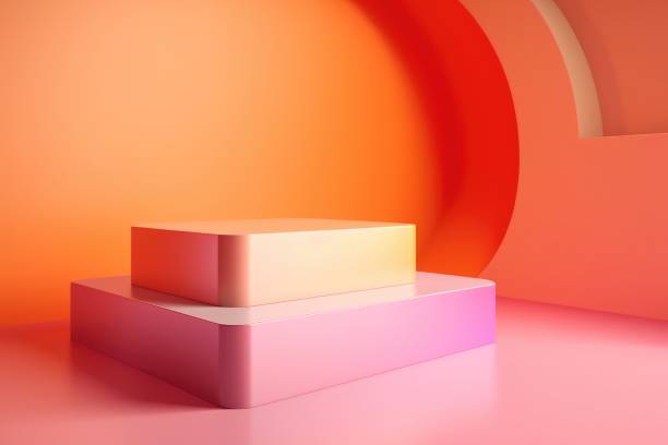 istock 3D Abstract minimal podium with bright colors 1631320436