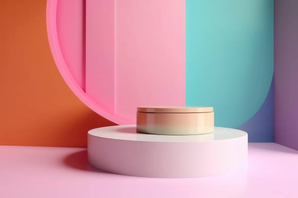 istock 3D Abstract minimal podium with bright colors 1631320449