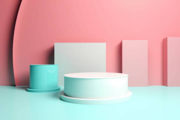 istock 3D Abstract minimal podium with bright colors 1631321009