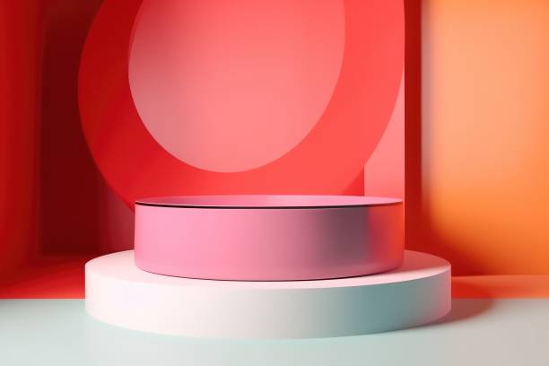 istock 3D Abstract minimal podium with bright colors 1631322101