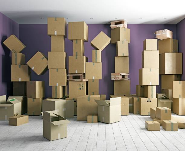 istock a room with a huge number of boxes. 1631342246
