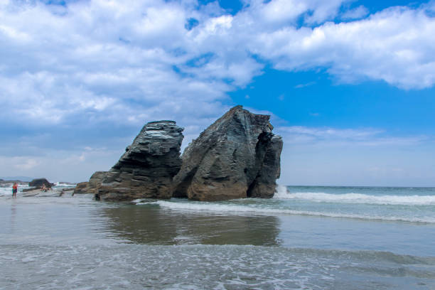 Praia das Catedrais,  or Cathedral beach on the atlantic coast of Galicia in Spain