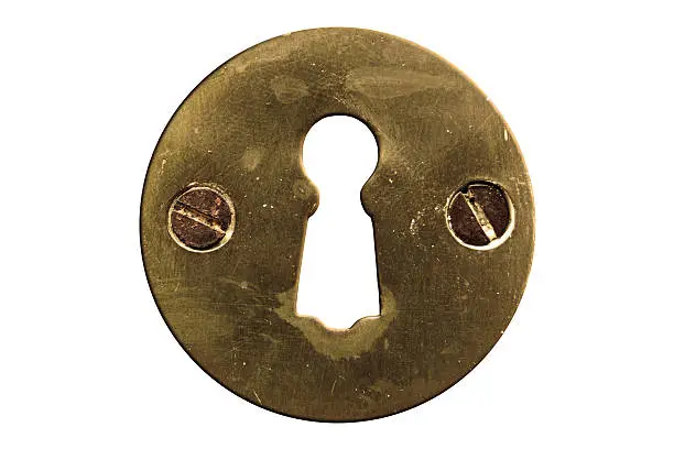 Old keyhole with clipping path. Easy to cut out, put anywhere You want and insert in hole Your concept or idea