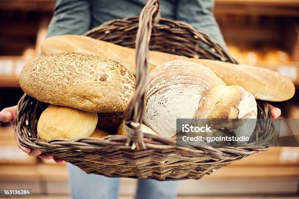 Basket Filled Baking Bread Stock Photo - Download Image Now - Basket, Cereal Plant, Holding