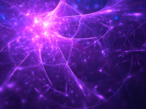 Neural network, or the nervous system. Abstract fractal art background for themes of connectivity and biology.