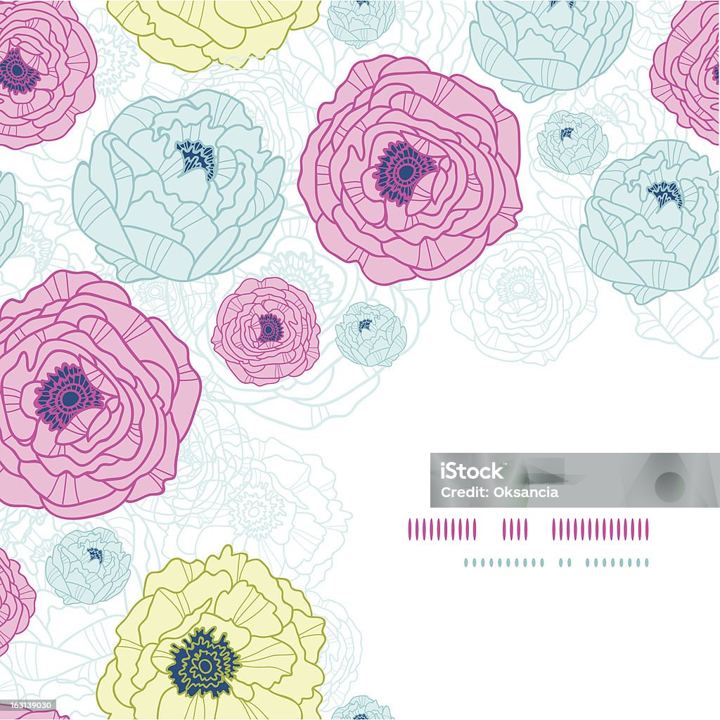 Delizioso angolo seamless pattern di sfondo fiori - arte vettoriale royalty-free di Angolo - Descrizione