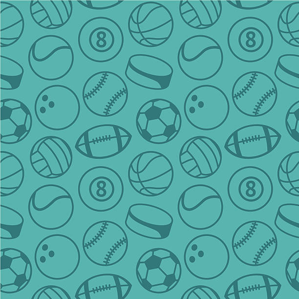 벡터 연속무늬, 스포츠 공 - sport ball sphere competition stock illustrations