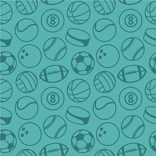 vector seamless pattern with sport мячи - sport ball sphere competition stock illustrations