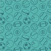 istock Vector seamless pattern with sport balls 163139121
