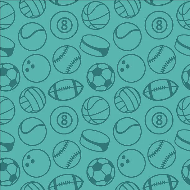 Vector illustration of Vector seamless pattern with sport balls