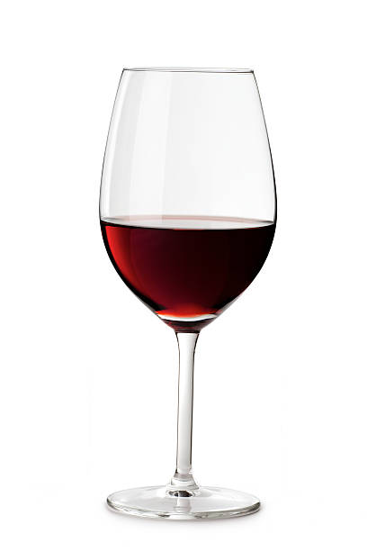 bicchiere da vino rosso isolato su sfondo bianco - glass foto e immagini stock